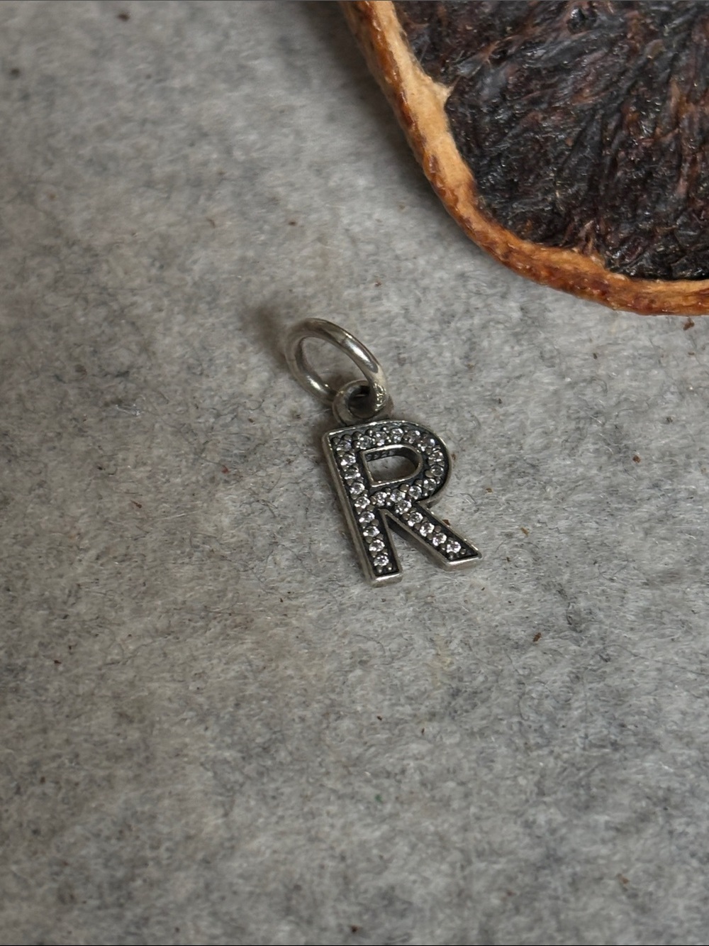 PANDORA Letter R Dangle with Clear Zirconia Authentic Silver Charm Pendant - Picture 3 of 9